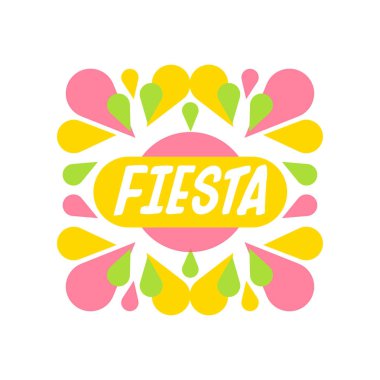 Fiesta logo, bir tatil ya da Festivali renkli etiket illüstrasyon vektör