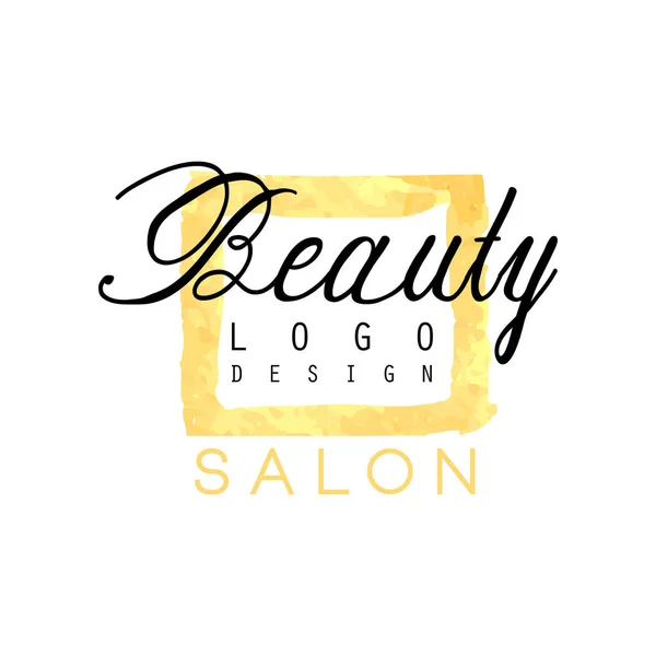 Zarte Business-Logo-Design für Schönheitssalon oder Kosmetikgeschäft. Etikett mit sanften Farben. handgezeichneter texturierter Vektor — Stockvektor