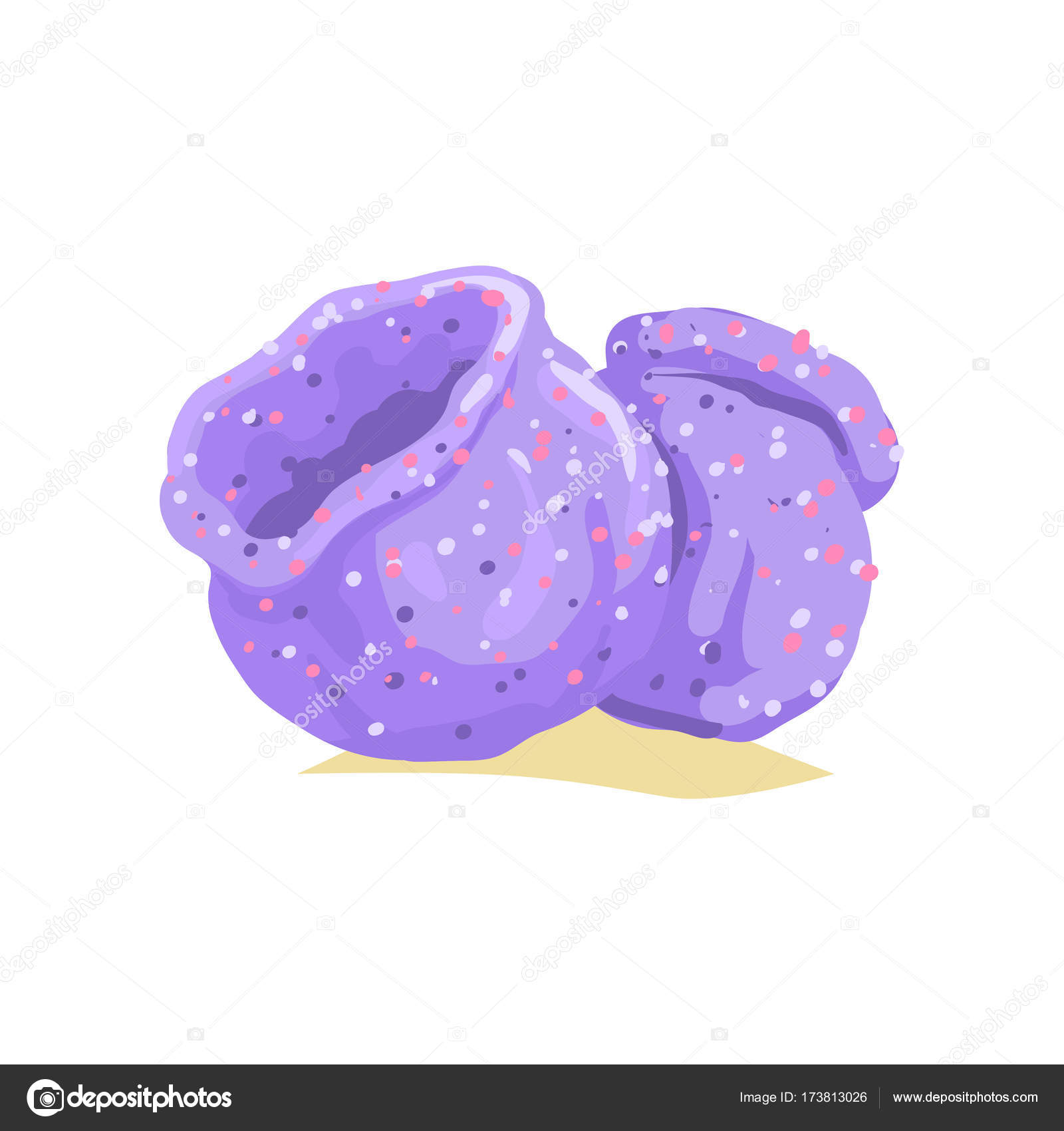 Spugna viola tropicale del tubo Acquario colorato corallo nel design piatto Disegno del mondo
