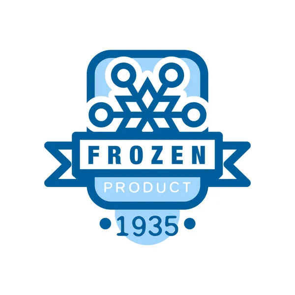 Produto congelado desde 1935, adesivo para alimentos com floco de neve sinal vetor Ilustração —  Vetores de Stock