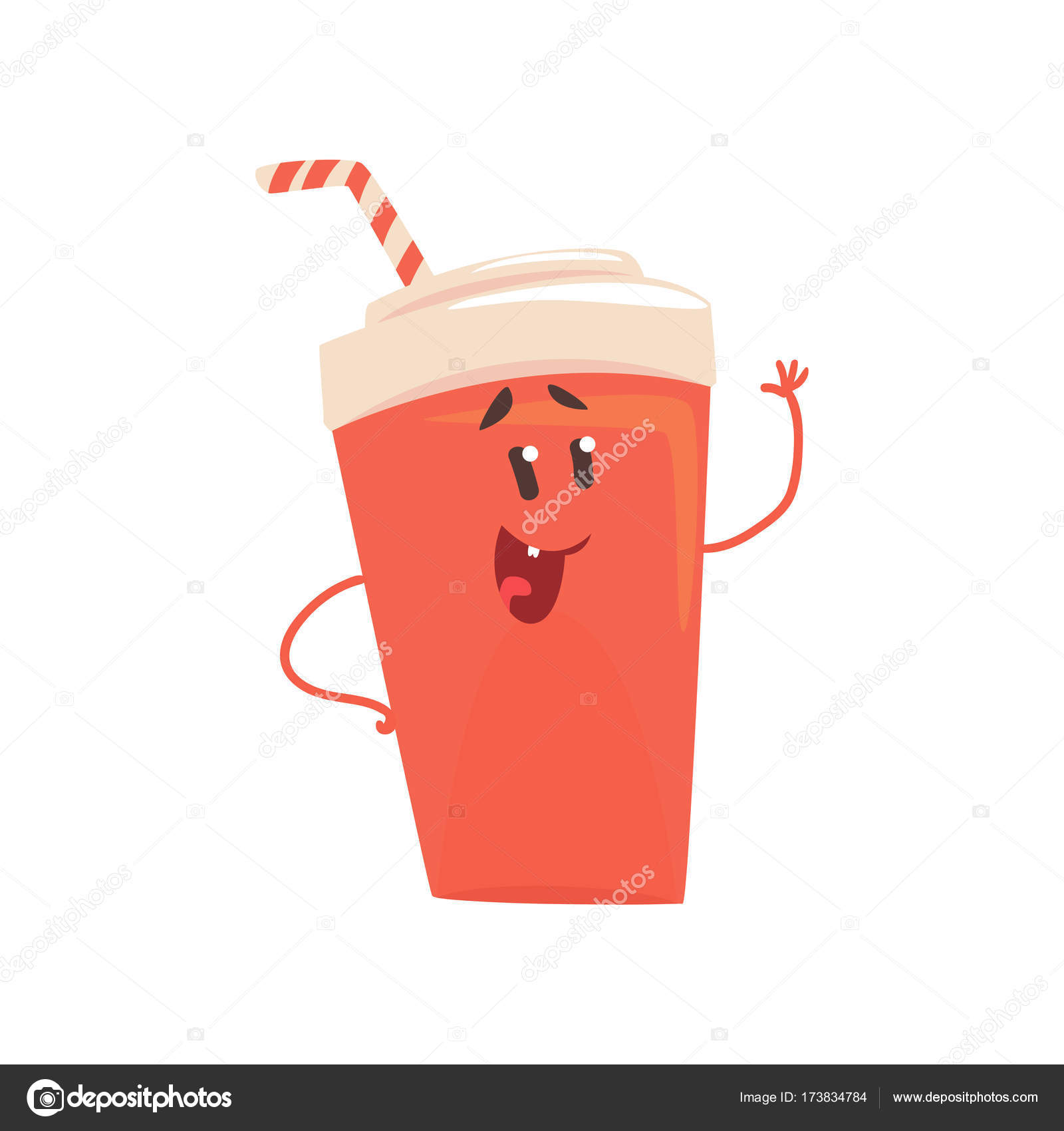 Soda Drink Cartoon Character Element For Menu Of Cafe Restaurant Kids Food Vector Illustration Stock Vector C Topvectors 173834784