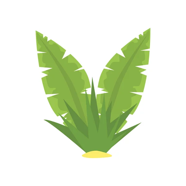 蕨类绿色热带树叶卡通矢量插图 — 图库矢量图片