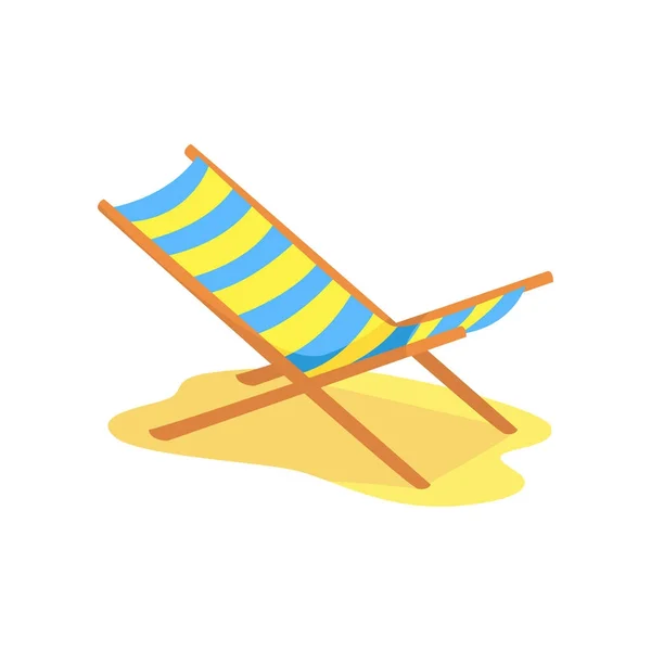 Praia chaise longue cartoon vector ilustração — Vetor de Stock