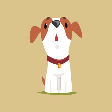 Jack russell köpek yavrusu karakter sevimli komik korkunç vektör çizim, seyir
