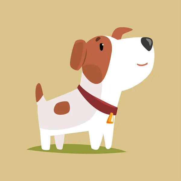 Jack Russell Welpenfigur, niedlich lustig Terrier Vektor Illustration — Stockvektor