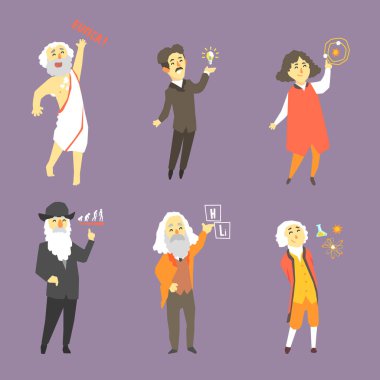 Famous Scientists Of The History Set clipart