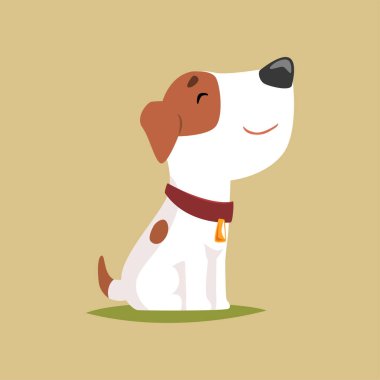 Jack russell köpek yavrusu karakter yan görünüm, şirin komik korkunç vektör çizim