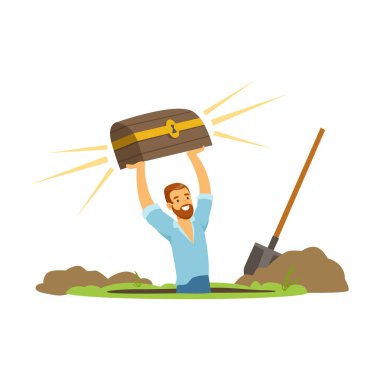 Hazine arayan eski antika göğüs tutarak