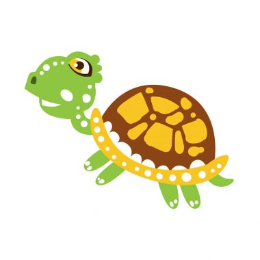 Sevimli yeşil kaplumbağa atlama