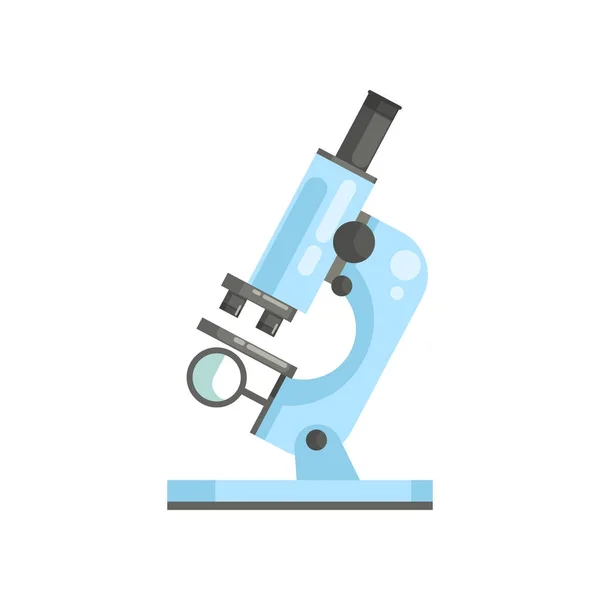 Lapos vektor-laboratóriumi optikai Mikroszkóp, lapos stílusban. Szakmai tudományos vagy orvosi laboratóriumi berendezések, a kutatók és a kísérletek — Stock Vector