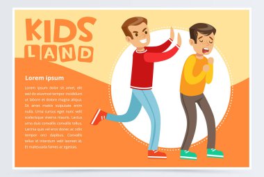 Teen agresif çocuk zorbalık sınıf arkadaşı, gösteri okul genç zorbalık ve saldırganlık diğer çocuk doğru çocuklar arazi başlık düz vektör öğesi Web sitesi ya da hareket eden app için