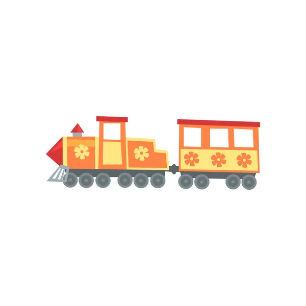Μίνι τρένο ατμομηχανή από λούνα Καρναβάλι. Εικονίδιο του λούνα παρκ. Κινουμένων σχεδίων διασκέδαση στοιχείο. Προσέλκυση παιδιών. Διάνυσμα επίπεδη σχεδίαση για διαφημιστική αφίσα ή Φέιγ βολάν. — Διανυσματικό Αρχείο