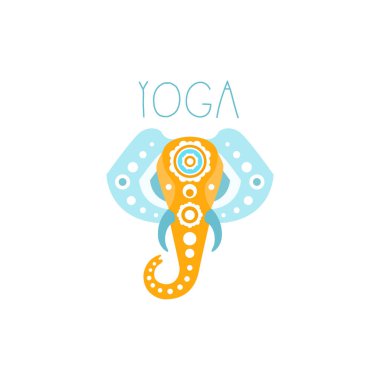 Renkli yaratıcı yoga fil logosu