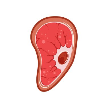 Mikroskop altında tek çekirdek insan hücre. Kırmızı renk ile bilim simgesi. Anatomi kavramı. Tıbbi afiş, broşür ya da kitap illüstrasyon için düz vektör tasarımı