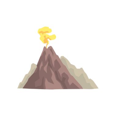 Volkan dağ Erüpsiyonu toz bulutu vektör çizim ile