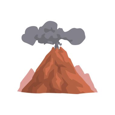 Volkan Erüpsiyonu toz bulutu vektör çizim ile