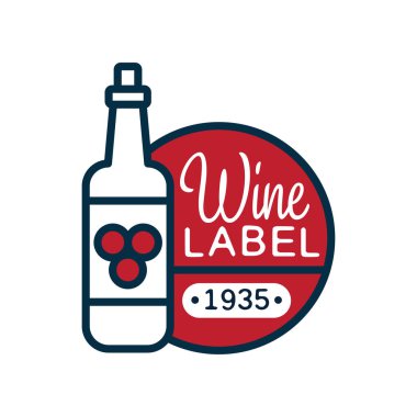 Şarap etiket 1935, doğal en kaliteli ürün vintage logo, tasarım öğesi menü, şaraphane logo paketi, şaraphane marka ve kimlik için illüstrasyon vektör