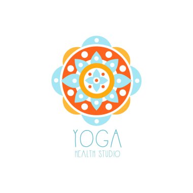 Renkli yaratıcı yoga çiçek logosu