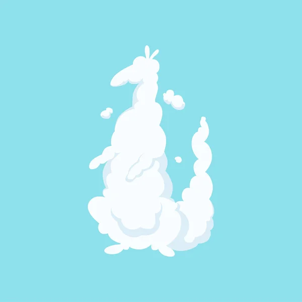 Flauschige Wolkensymbole in Form eines Kängurus. Niedliche Tiersilhouette. flaches Vektordesign für Werbung für Kinderklub, Postkarte oder Print — Stockvektor