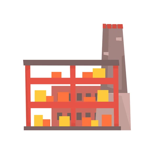 Industrielle Fertigung Gebäude Vektor Illustration — Stockvektor