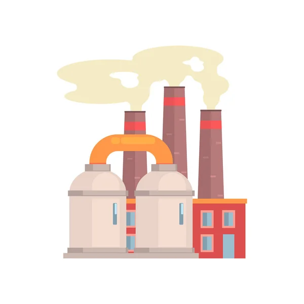 Raffinaderij plant, textielfabriek Industriebouw vector illustratie — Stockvector