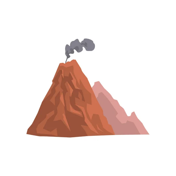 Toz vektör çizim bulutu ile volkanik dağ — Stok Vektör