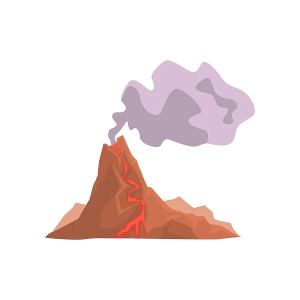 Magma ve sıcak lav vektör çizim ile volkanik dağ kadar ateş — Stok Vektör