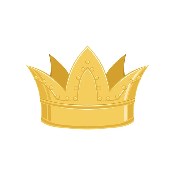 Gouden oude kroon, klassieke heraldische keizerlijke teken vector illustratie — Stockvector