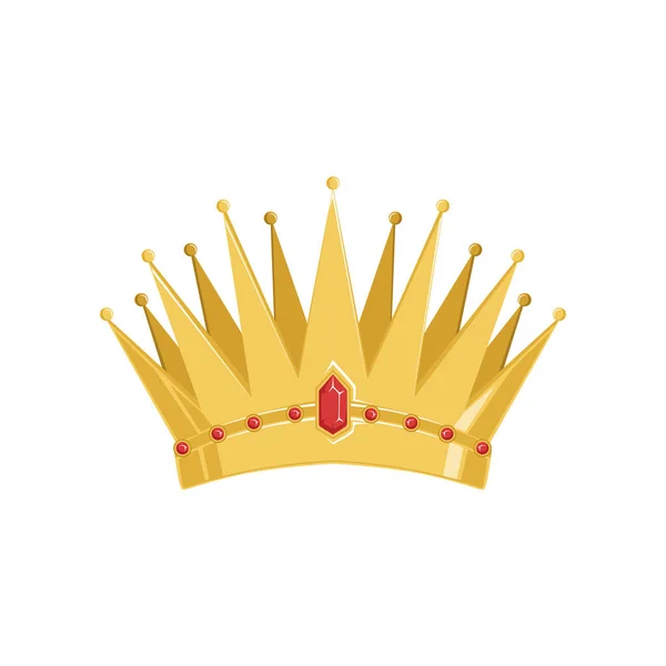 Gouden oude kroon met edelstenen vector illustratie — Stockvector