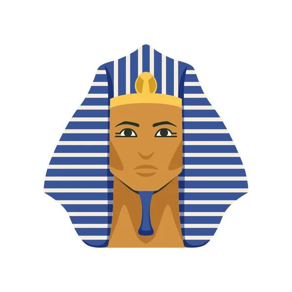 Egyptian golden Tutankhamen pharaoh mask, symbol of ancient Egypt vector Illustration — Stock Vector