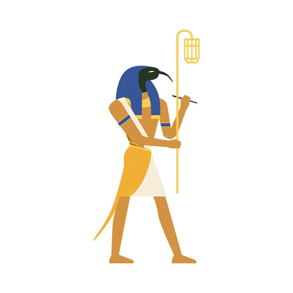 Thoth, Gott der Weisheit, ägyptische alte Kultur Vektorillustration — Stockvektor