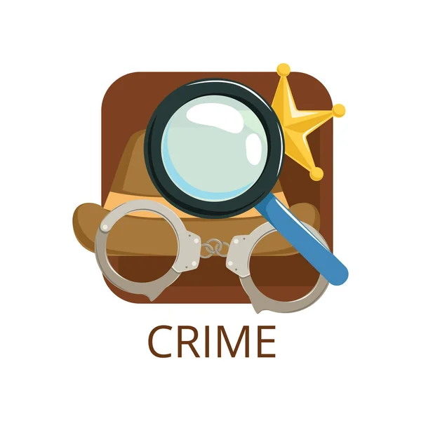 Crime cinema genre, symbol for cinema, theatre, channel, cinematography, movie production vector Illustration — Stock Vector