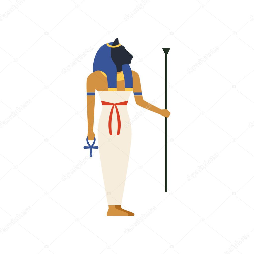 Maat, the Goddess of justice of ancient Egypt vector Illustration