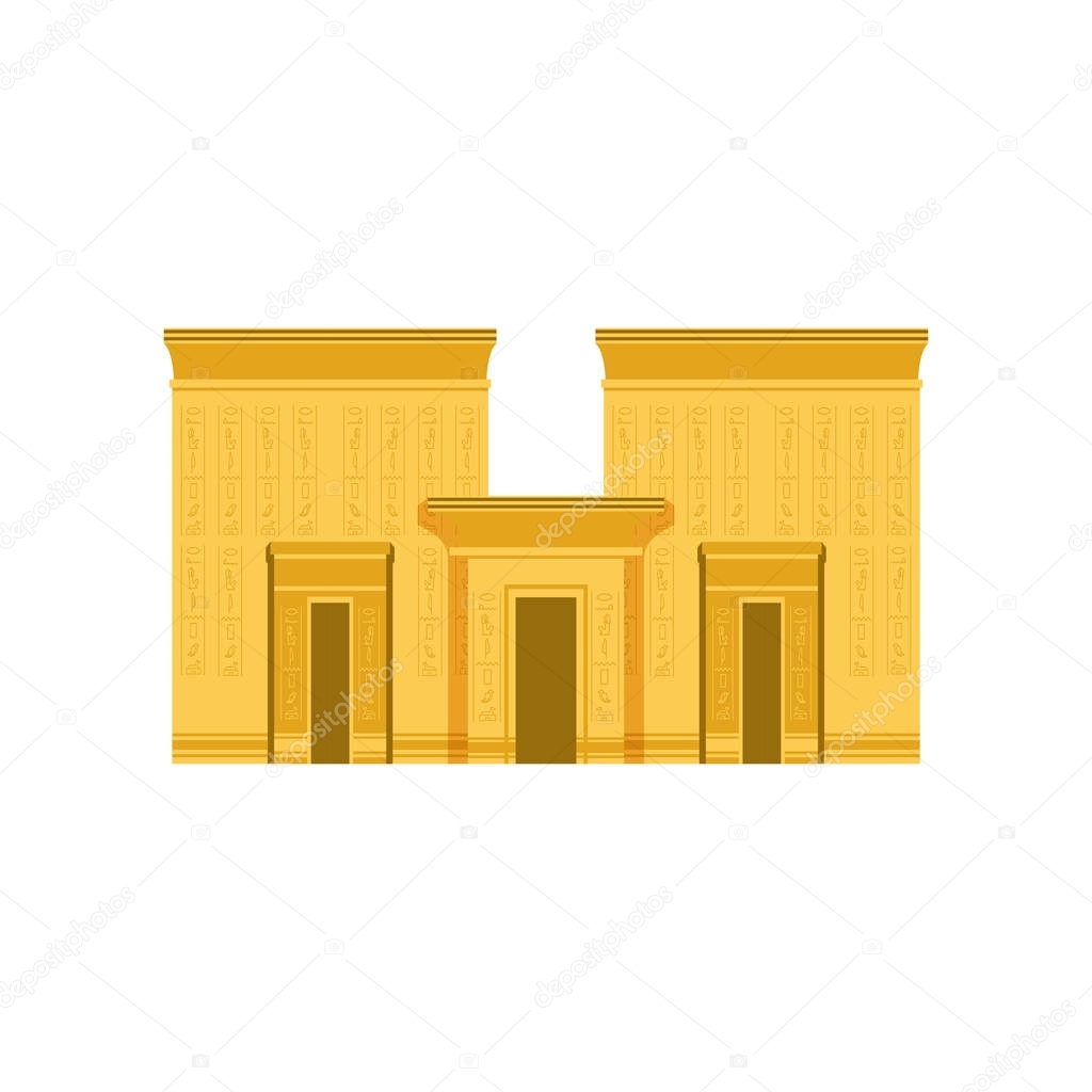 Egypt temple, ancient Egyptian building vector Illustration