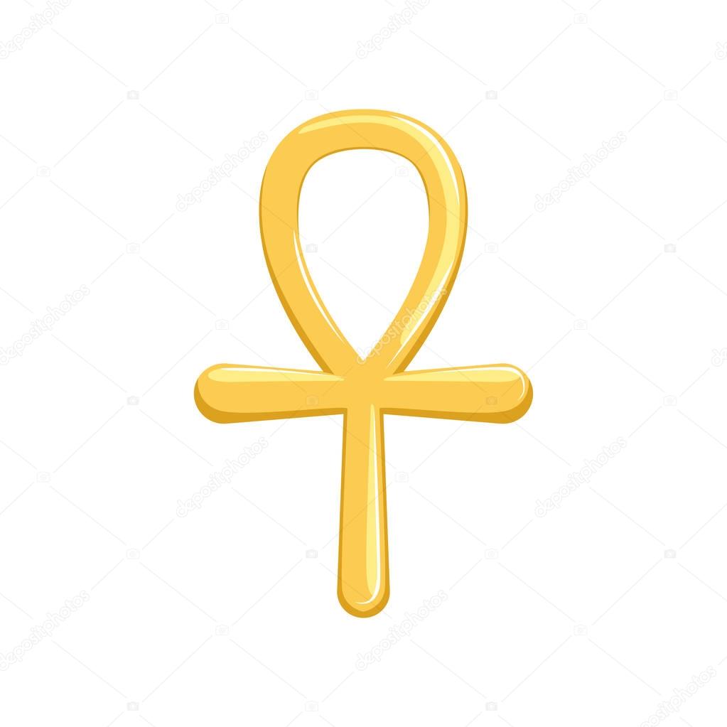 Ankh, Egyptian cross, Religious sign of the ancient Egypt vector Illustration