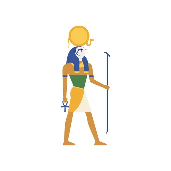 RA, de god van de zon, de oude Egyptische cultuur vector illustratie — Stockvector