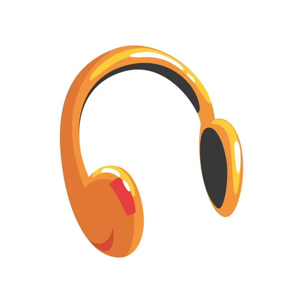 Gele beschermende hoofdtelefoon cartoon vector illustratie — Stockvector