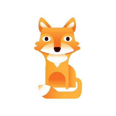 Kızıl Tilki, stilize geometrik hayvan düşük Poli tasarlamak vektör çizim