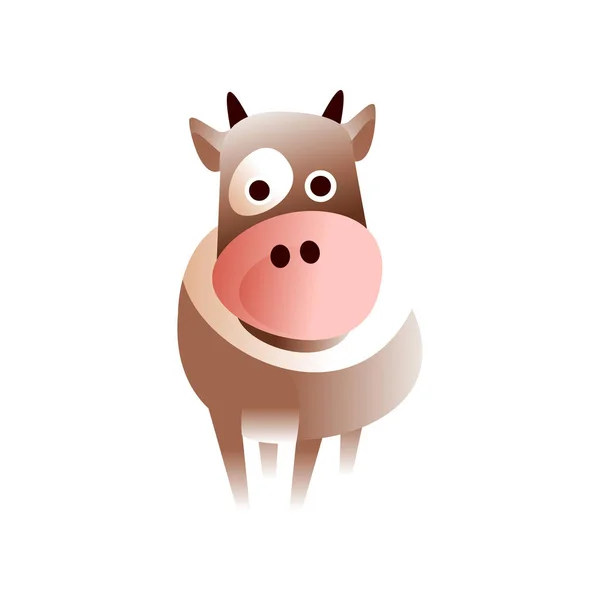 Carino mucca, stilizzato animale geometrico basso poli disegno vettore Illustrazione — Vettoriale Stock
