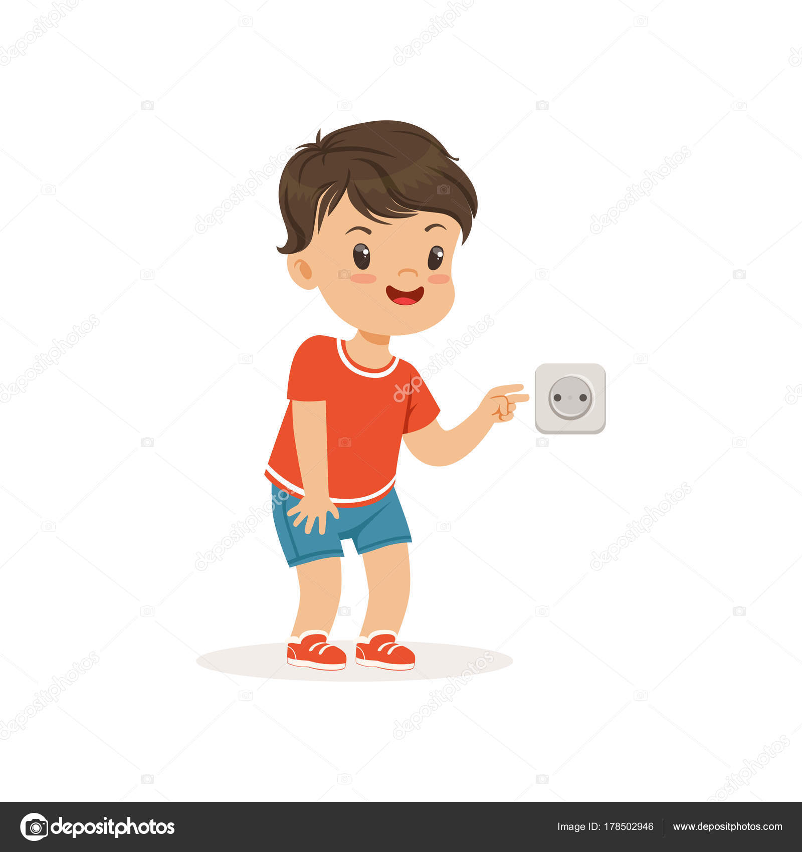 Lindo pequeño matón chico metiendo los dedos en una toma de corriente  eléctrica, matón niño alegre, mal comportamiento del niño vector  Ilustración Vector de stock #178502946 de ©TopVectors, image size:1600x1700