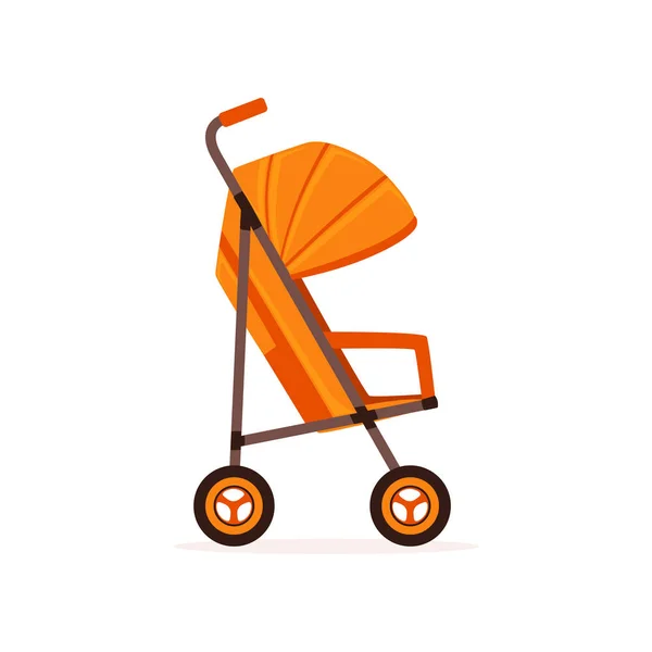 Trasporto arancione del bambino, trasporto sicuro della maniglia del vettore del bambino Illustrazione — Vettoriale Stock