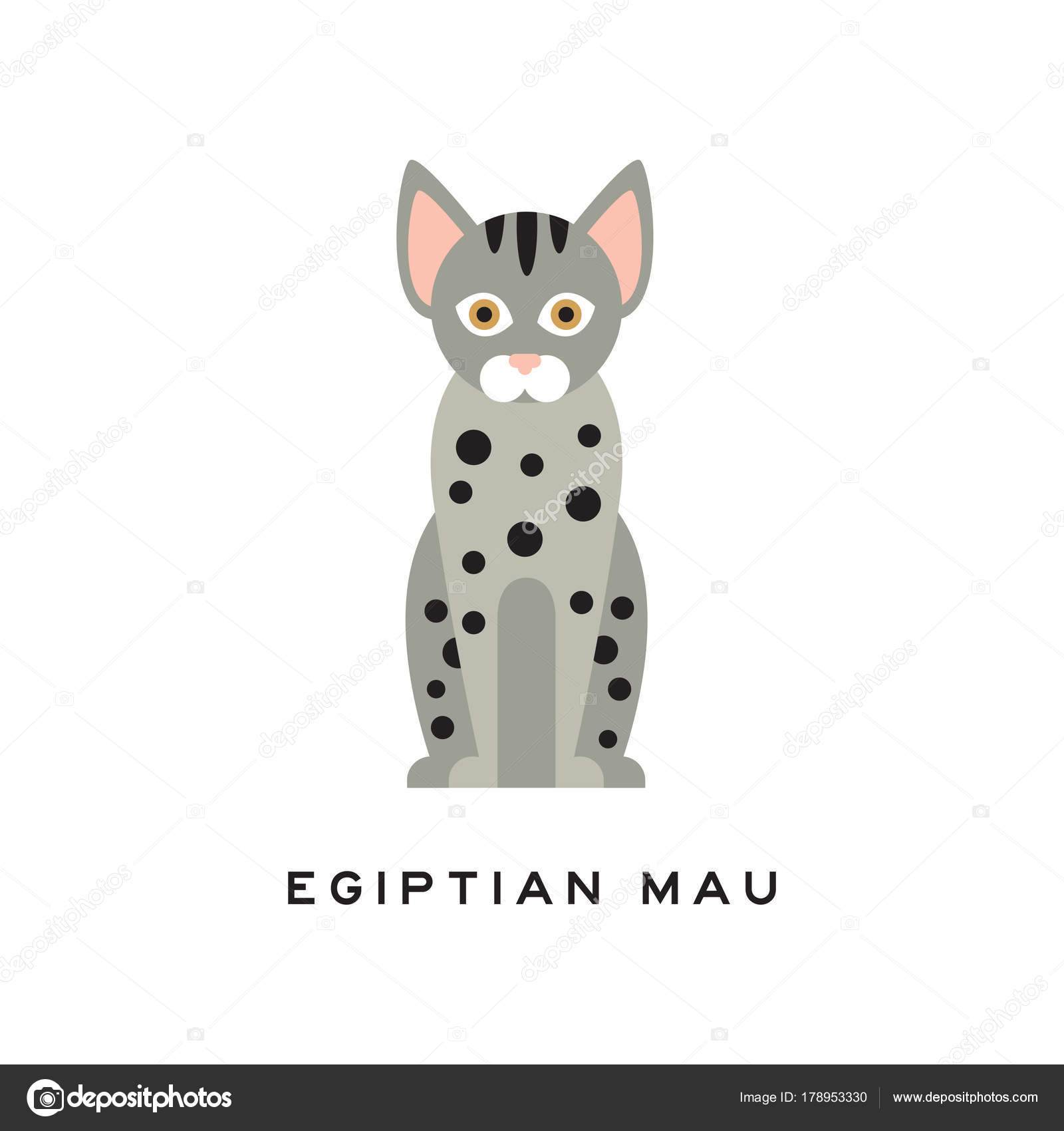 Niedliche ägyptische Mau Katze Mittlere Kurzhaarige