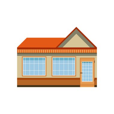 Mağaza Dükkanı açık pencere bina, butik Vitrini vektör çizim ile