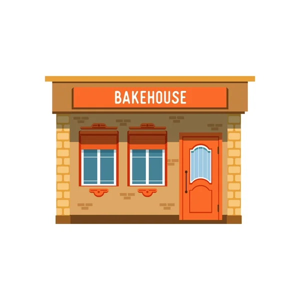 Bakehouse elewacji, chleb sklep budynek wektor ilustracja — Wektor stockowy