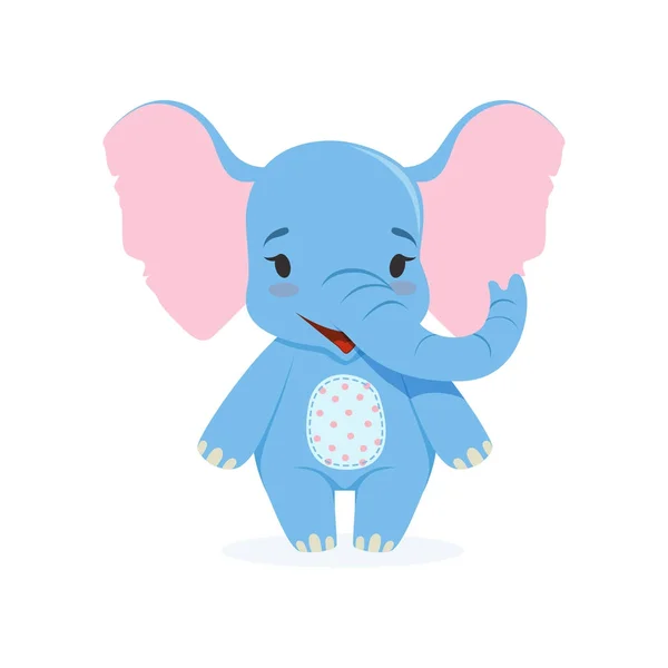 かわいい象の赤ちゃん、面白いジャングル動物文字ベクトル図 — ストックベクタ