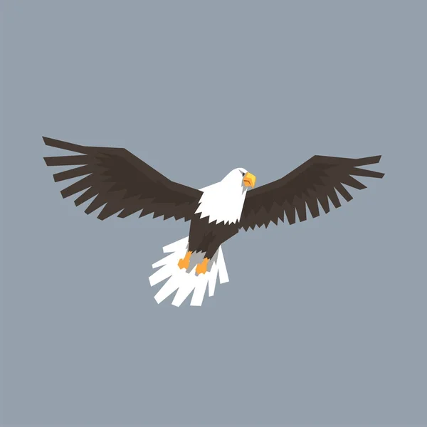 Pygargue à tête blanche d'Amérique du Nord volant, symbole de liberté et d'indépendance illustration vectorielle — Image vectorielle