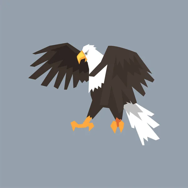Pygargue à tête blanche nord-américain, symbole de liberté et d'indépendance illustration vectorielle — Image vectorielle
