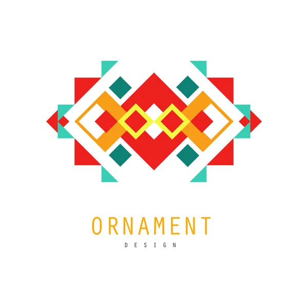Ornament-Logo, bunte kunstvolle Muster mit geometrischen Formen Vektorillustration — Stockvektor