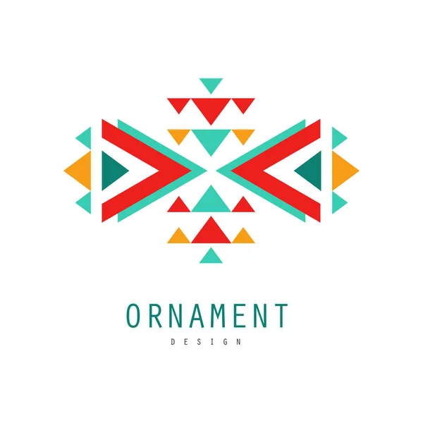 Ornament Logo Design, Vorlage für Etikett, Abzeichen, kunstvolles Muster mit geometrischen Formen Vektorillustration — Stockvektor