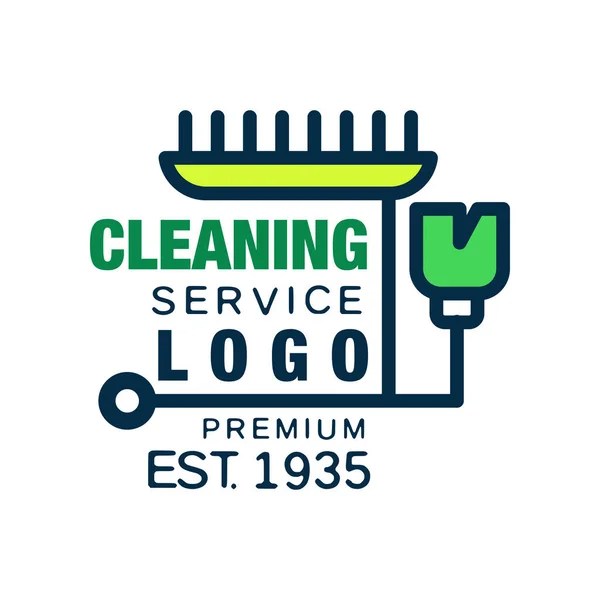 House and office cleaning company logo in line style. Symbol of green detergent bottle with brush. Creative flat icon. Car wash service. Isolated vector illustration — Stock Vector